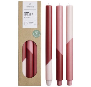 Set di 3 candele con design a colori diagonali Originalhome Eden FullGadgets.com