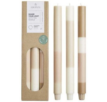 Set di 3 candele con effetto roccia calcarea stratificata Originalhome FullGadgets.com