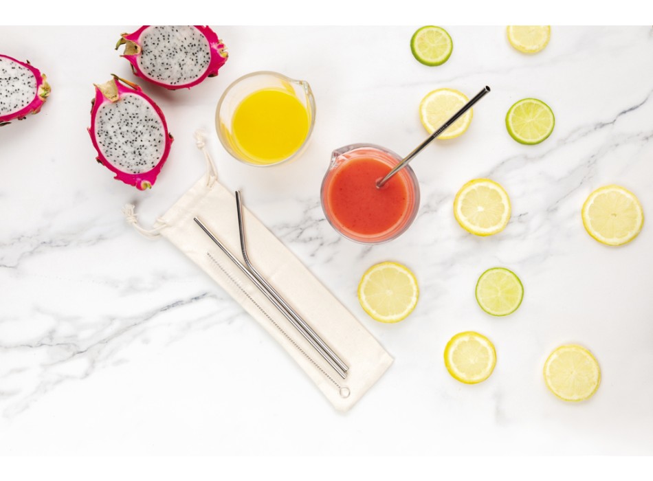 Set di 3 cannucce in acciaio inossidabile FullGadgets.com