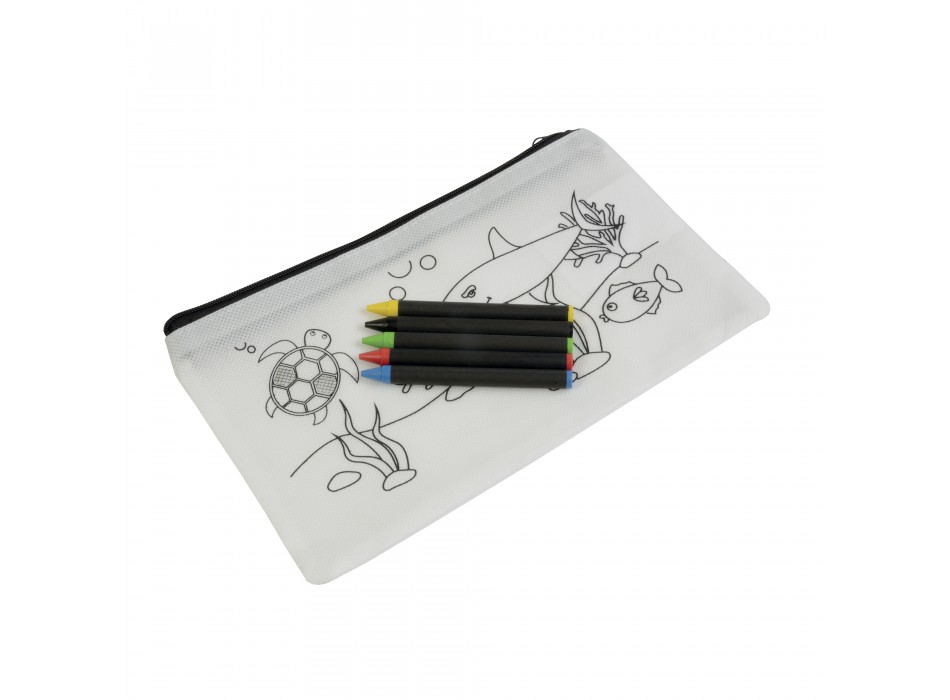 Set di 5 pastelli a cera colorati a sezione cilindrica, in astuccio colorabile in tnt FullGadgets.com