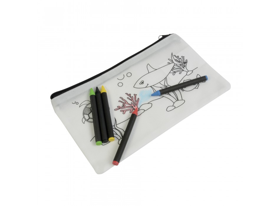 Set di 5 pastelli a cera colorati a sezione cilindrica, in astuccio colorabile in tnt FullGadgets.com