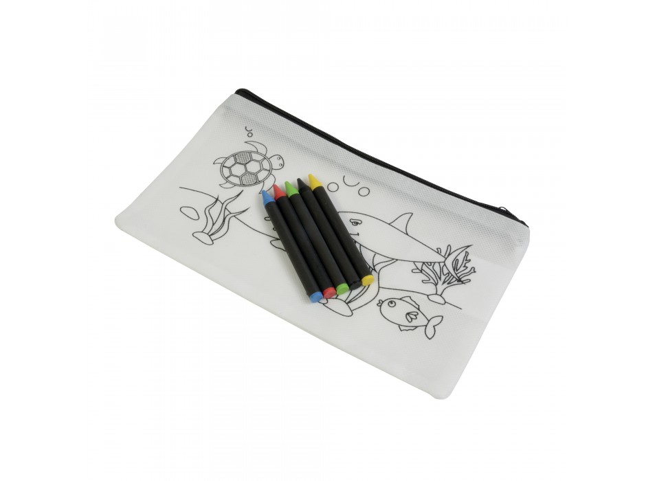 Set di 5 pastelli a cera colorati a sezione cilindrica, in astuccio colorabile in tnt FullGadgets.com