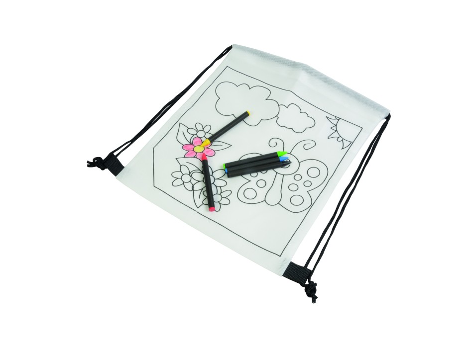 Set di 5 pastelli a cera colorati a sezione cilindrica, in mini zaino colorabile in TNT FullGadgets.com