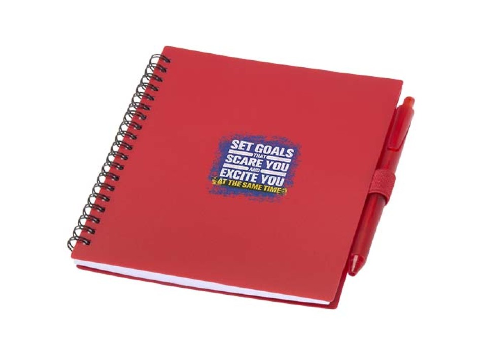 Set di blocco note con copertina morbida in plastica riciclata e penna a sfera (inchiostro blu) Niove FullGadgets.com