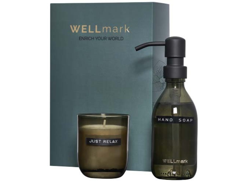Set di dispenser di sapone per le mani da 250 ml e candela profumata da 150 g Wellmark Discovery FullGadgets.com