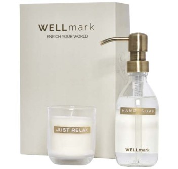 Set di dispenser di sapone per le mani da 250 ml e candela profumata da 150 g Wellmark Discovery FullGadgets.com