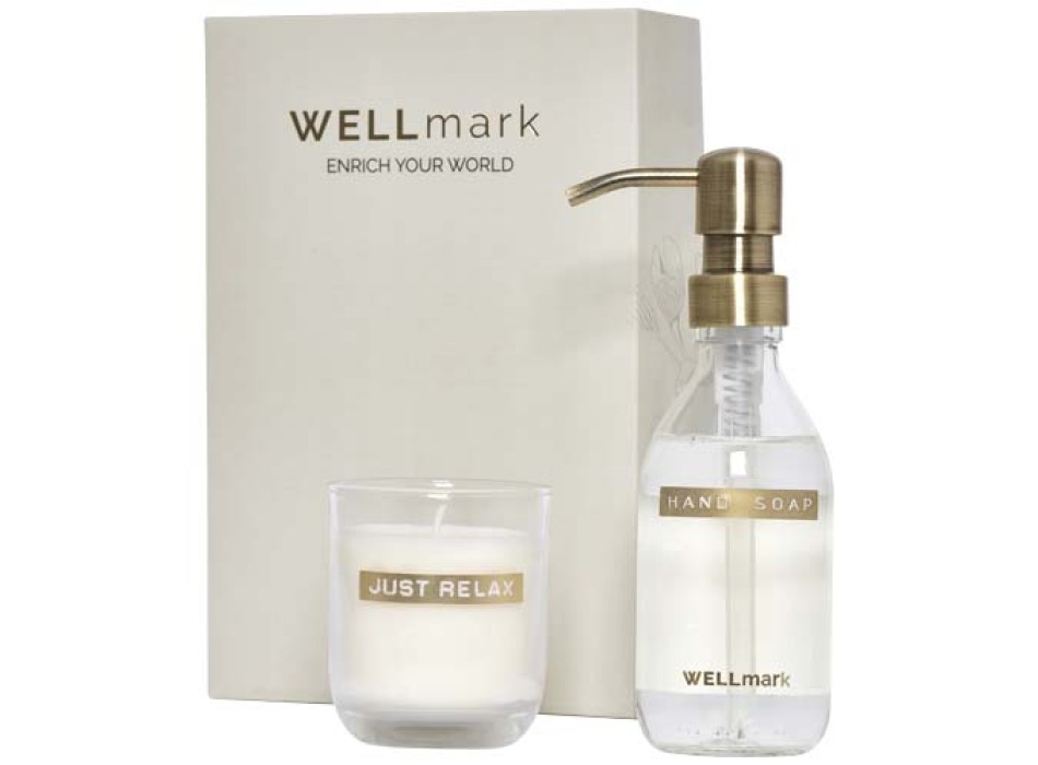 Set di dispenser di sapone per le mani da 250 ml e candela profumata da 150 g Wellmark Discovery FullGadgets.com