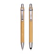 Set di due penne a scatto in bamboo, di cui una con gommino per touch screen FullGadgets.com