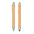 Set di due penne a scatto in bamboo, di cui una con gommino per touch screen FullGadgets.com