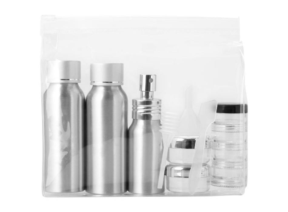 Set di flaconi da viaggio in alluminio Frankfurt approvati dalle compagnie aeree FullGadgets.com