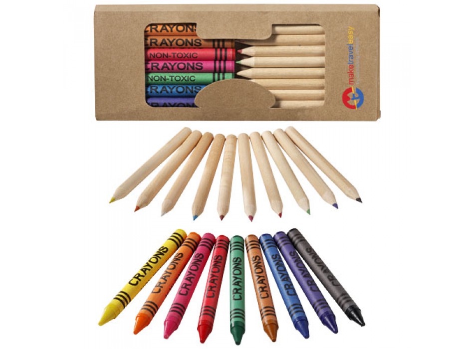 Set di matite e pastelli a cera colorati da 19 pezzi Lucky FullGadgets.com