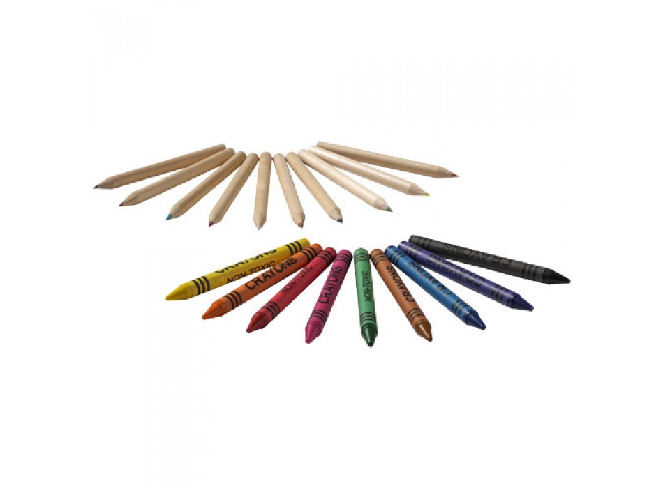Set di matite e pastelli a cera colorati da 19 pezzi Lucky FullGadgets.com
