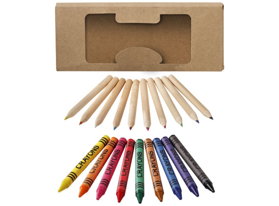Set di matite e pastelli a cera colorati da 19 pezzi Lucky FullGadgets.com