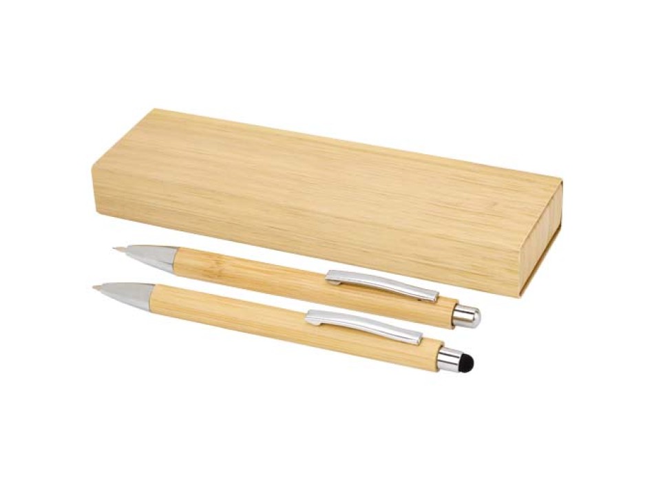 Set di penna a sfera e portamina in bambù Oblys (inchiostro nero) FullGadgets.com