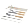 Set di posate da 5 pezzi in acciaio inossidabile e legno di faggio Root  FullGadgets.com