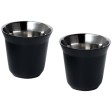  Set di tazze per caffè espresso in acciaio inossidabile certificato RCS da 80 ml Duo  FullGadgets.com