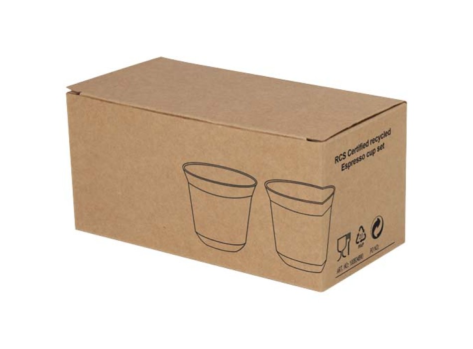  Set di tazze per caffè espresso in acciaio inossidabile certificato RCS da 80 ml Duo  FullGadgets.com