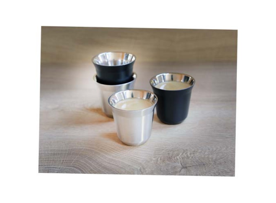  Set di tazze per caffè espresso in acciaio inossidabile certificato RCS da 80 ml Duo  FullGadgets.com