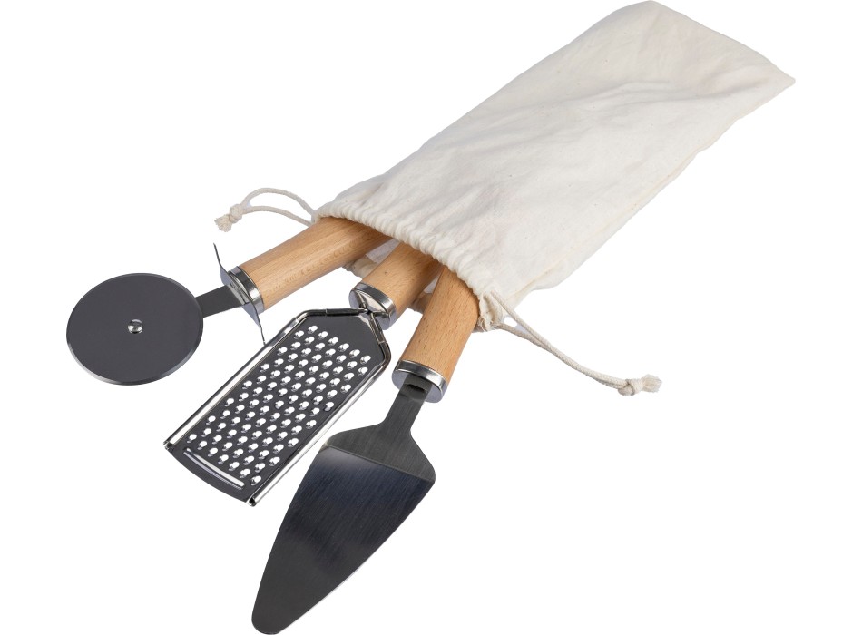 Set di utensili da cucina in metallo e legno Sylvan FullGadgets.com