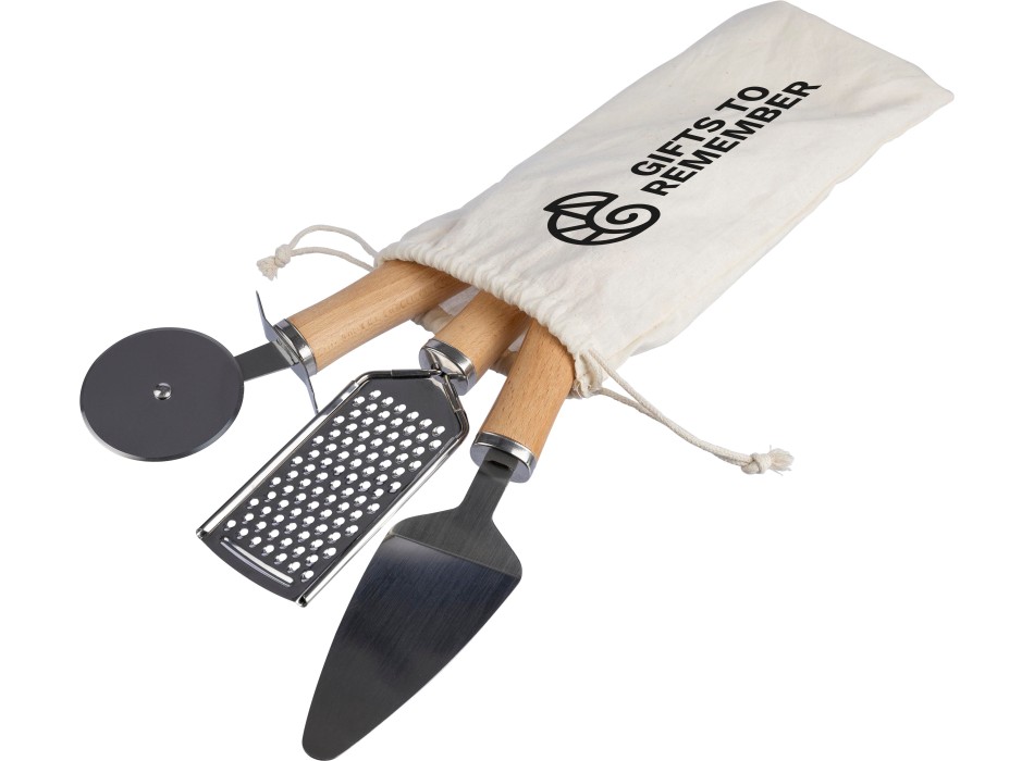 Set di utensili da cucina in metallo e legno Sylvan FullGadgets.com