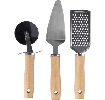Set di utensili da cucina in metallo e legno Sylvan FullGadgets.com
