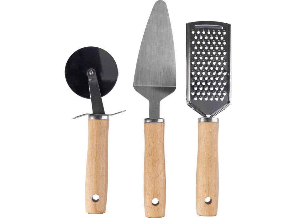 Set di utensili da cucina in metallo e legno Sylvan FullGadgets.com