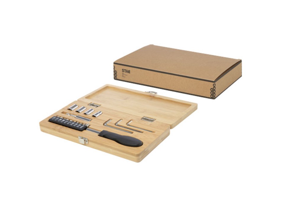 Set di utensili in bambù/plastica riciclata da 19 pezzi Rivet FullGadgets.com