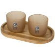 Set di vassoio da portata in legno con set di bicchieri in vetro Male FullGadgets.com
