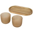 Set di vassoio da portata in legno con set di bicchieri in vetro Male FullGadgets.com