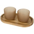Set di vassoio da portata in legno con set di bicchieri in vetro Male FullGadgets.com