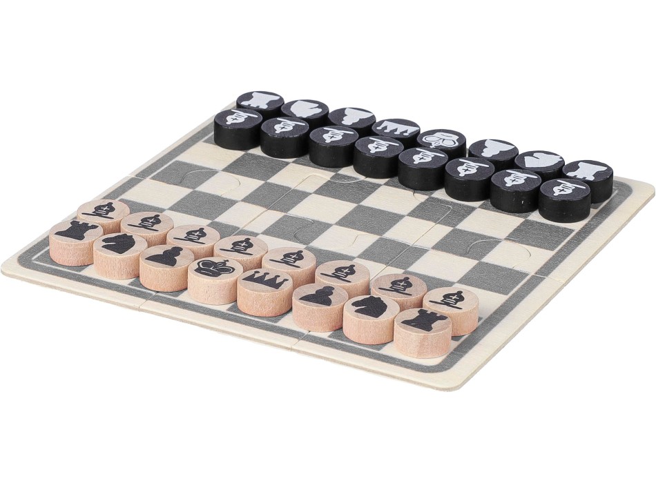 Set Gioco scacchi e dama in legno in legno Hank FullGadgets.com