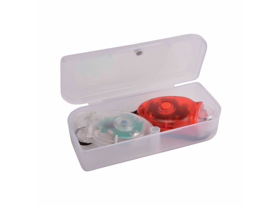 Set luci da bicicletta in plastica a doppio LED, una con luce bianca e una con luce rossa FullGadgets.com