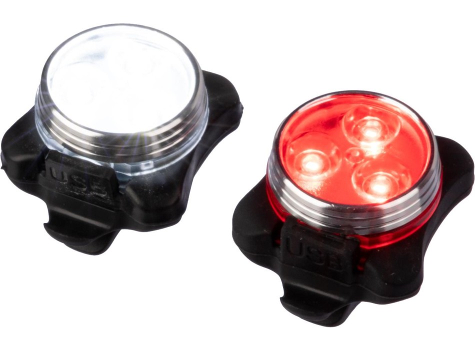 Set luci di sicurezza per bicicletta ricaricabili in ABS e silicone Elisabeth FullGadgets.com