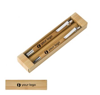 Set penne in bamboo, refill blu FullGadgets.com