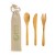 Set Posate In Bamboo Personalizzabili, Bustina In Cotone