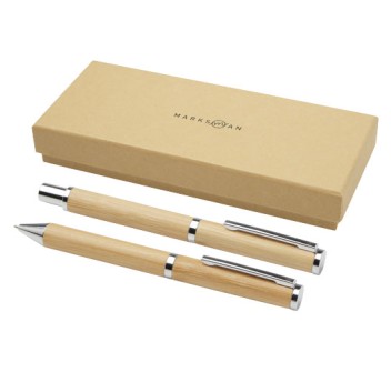 Set regalo con penna a sfera e penna roller in alluminio riciclato Apolys (inchiostro nero) FullGadgets.com