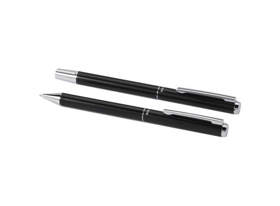 Set regalo con penna a sfera e penna roller in alluminio riciclato Lucetto (inchiostro nero) FullGadgets.com