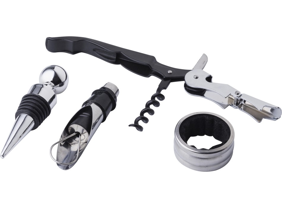 Set vino de PU com aspeto de cortiça con 4 accessori Milana FullGadgets.com