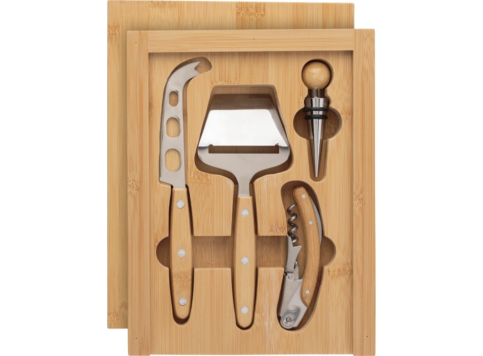 Set vino & formaggio in bambù Patrick FullGadgets.com