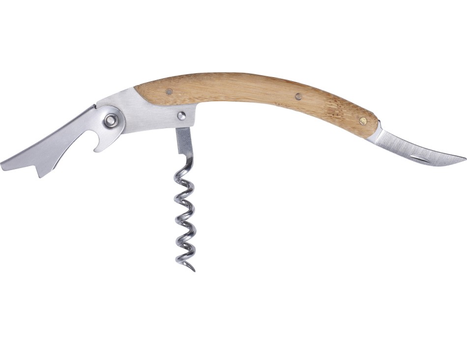 Set vino in bamboo ed acciaio inox Leonie FullGadgets.com