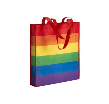Shopper arcobaleno in r-pet  80g/m2, manici lunghi e soffietto FullGadgets.com