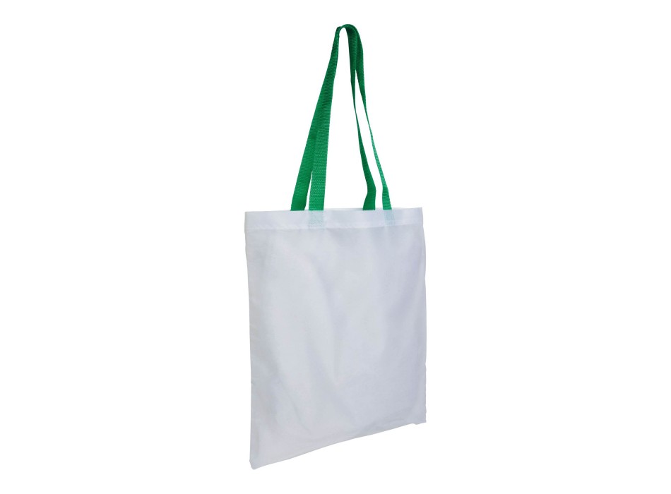 Shopper bianca in poliestere, manici lunghi colorati FullGadgets.com