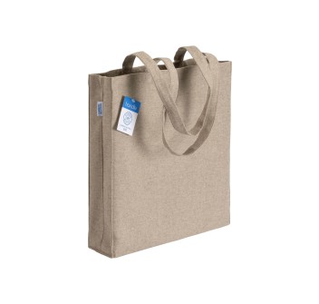 Shopper carbon neutral in cotone riciclato 280 g/m2, manici lunghi e soffietto FullGadgets.com