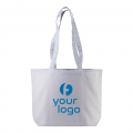 Shopper Con Soffietto Alla Base In Cotone 120 G/M2, Manici Lunghi Personalizzabili
