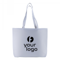 Shopper Con Soffietto Alla Base In Cotone 135 G/M2, Manici Lunghi Personalizzabili
