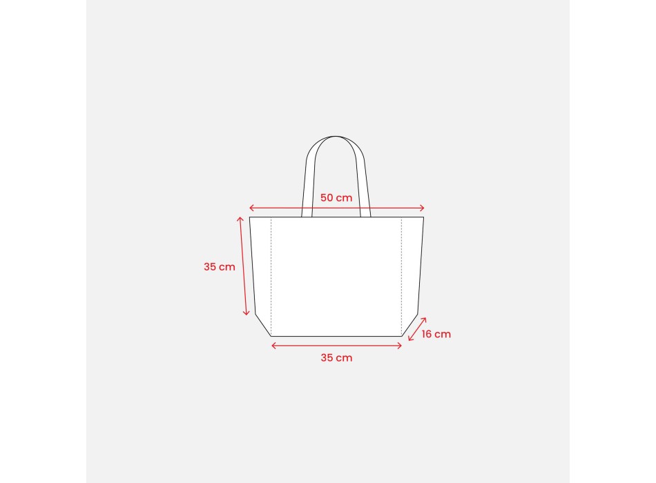 Shopper con soffietto alla base in cotone 280 g/m2, manici lunghi FullGadgets.com