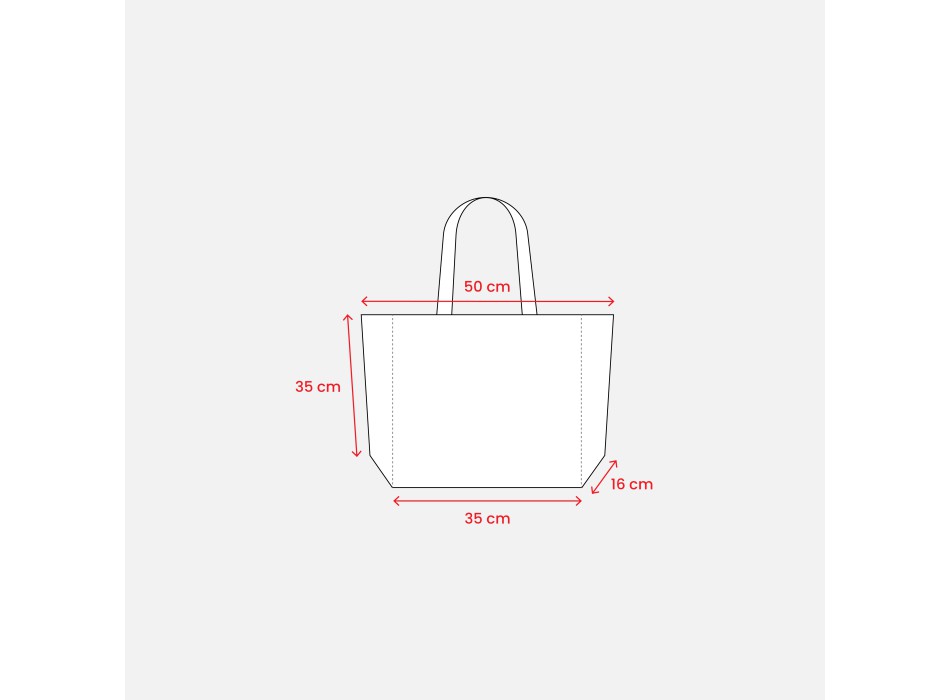 Shopper con soffietto alla base in cotone 280 g/m2, manici lunghi FullGadgets.com