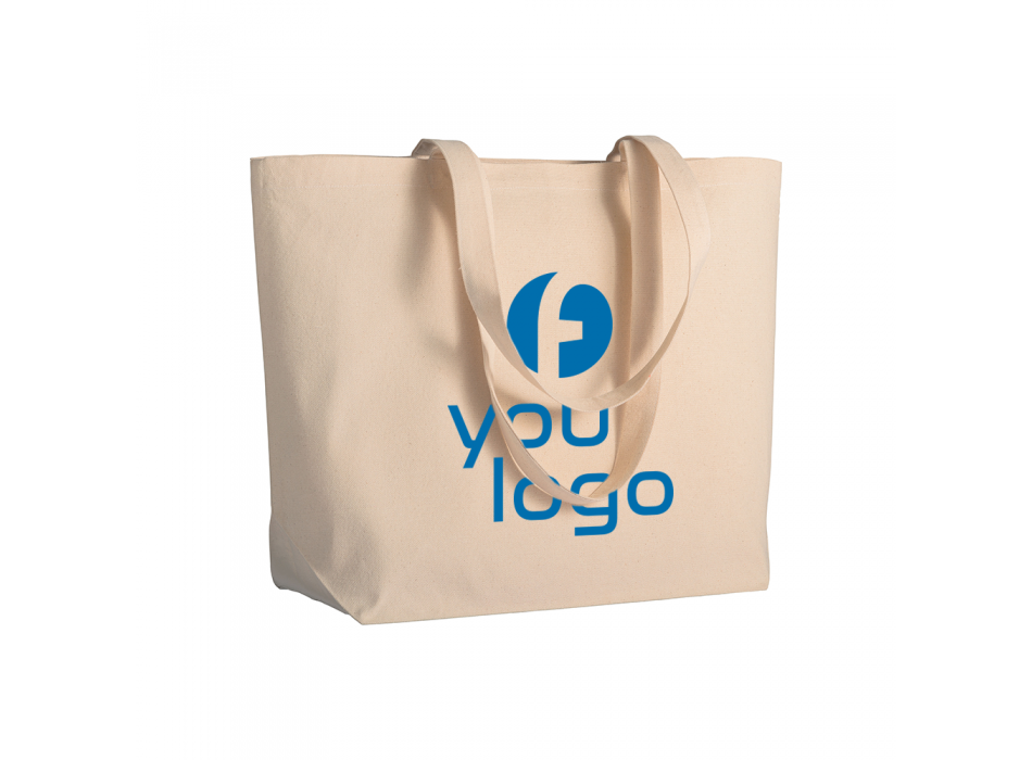 Shopper con soffietto alla base in cotone 280 g/m2, manici lunghi FullGadgets.com