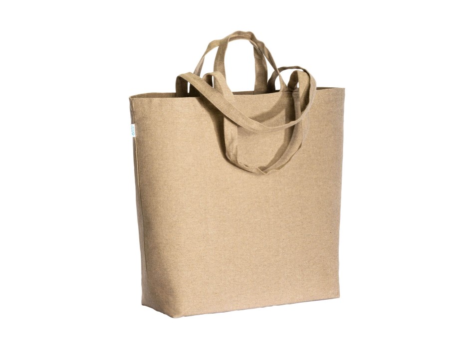 Shopper con soffietto alla base in cotone riciclato 280 g/m2, con doppi manici FullGadgets.com