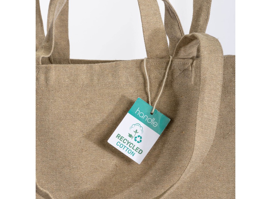 Shopper con soffietto alla base in cotone riciclato 280 g/m2, con doppi manici FullGadgets.com